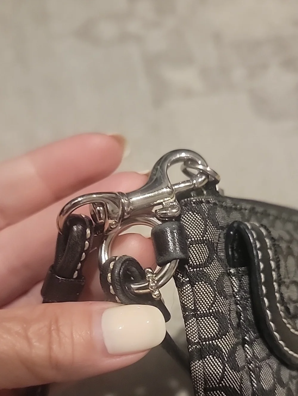 Coach Vintage Soho Signature Black And Gray Wristlet